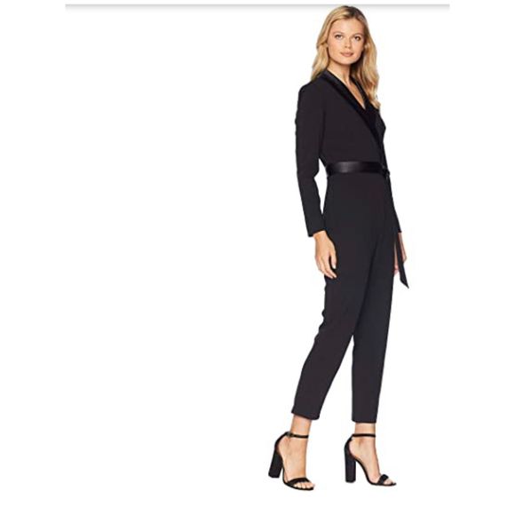 Adrianna Papell Pants - Adriana Papell tuxedo style jumpsuit black size 16
